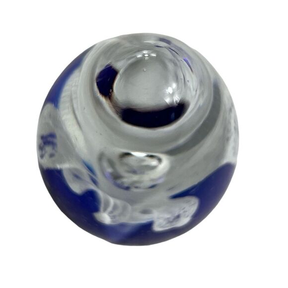 Egg Shaped Flower Bubble Glass Paperweight Collectibles - Picture 3 of 6